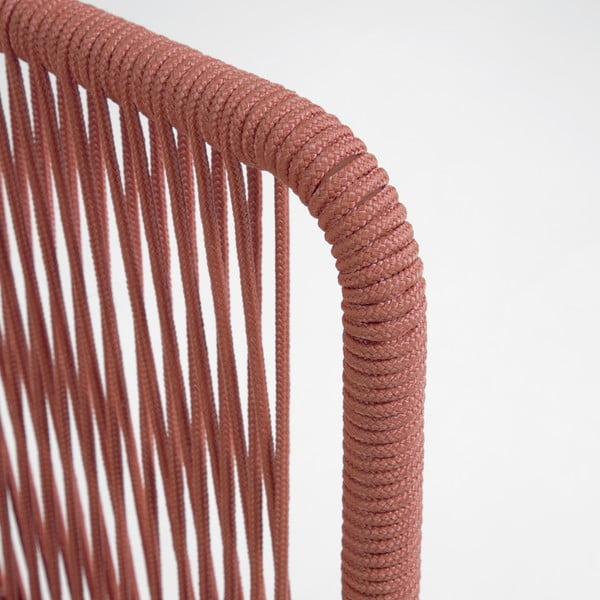 Záhradné kreslo v terakotovej farbe s oceľovou konštrukciou Kave Home Nadin-image-3