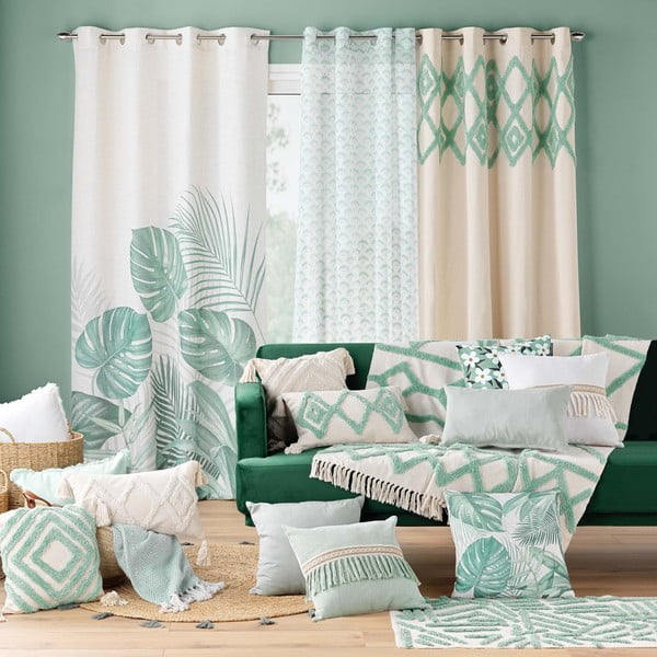 Prateľný koberec v mentolovo-krémovej farbe 60x90 cm Athena – douceur d'intérieur-image-1