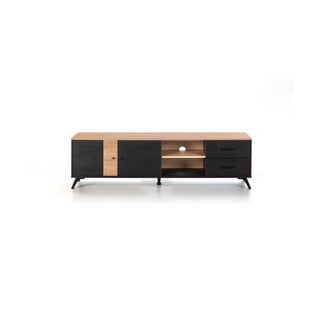 Čierny TV stolík v dekore duba 181x53 cm Texas - Marckeric