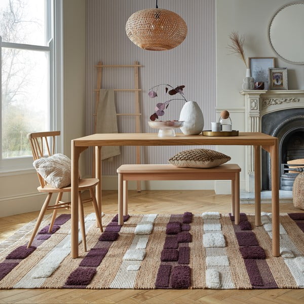 Ručne tkaný koberec s prímesou juty vo fialovo-prírodnej farbe 160x230 cm Medina Blocks – Flair Rugs-image-1