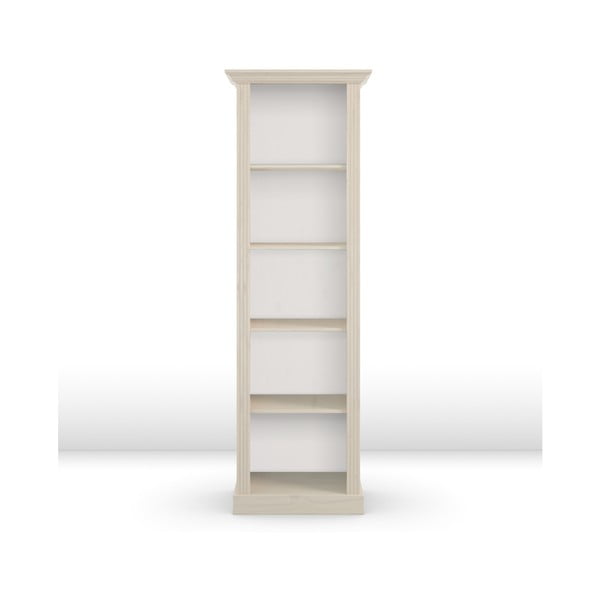Mliečnebiela knižnica z borovicového dreva Steens Monaco, výška 198,5 cm
