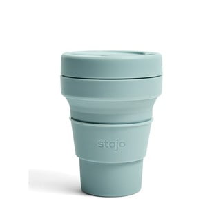 Svetlomodrý skladací cestovný hrnček Stojo Pocket, 355 ml