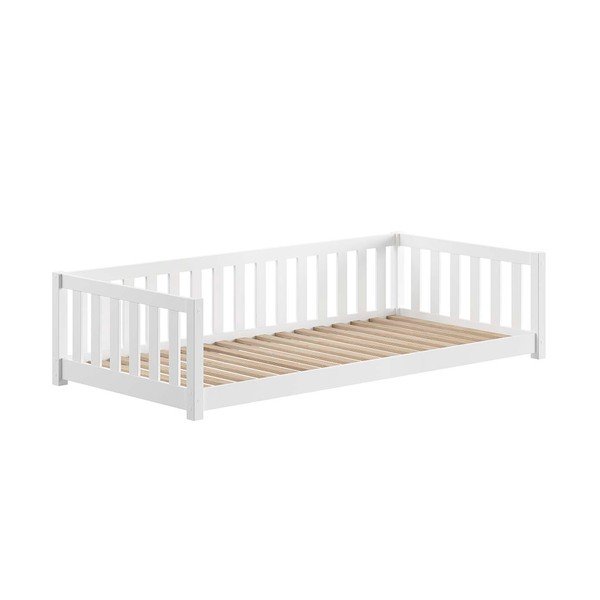 Biela detská posteľ z borovicového dreva s výsuvným lôžkom s úložným priestorom s roštom 140x200 cm Dallas – Vipack-image-4