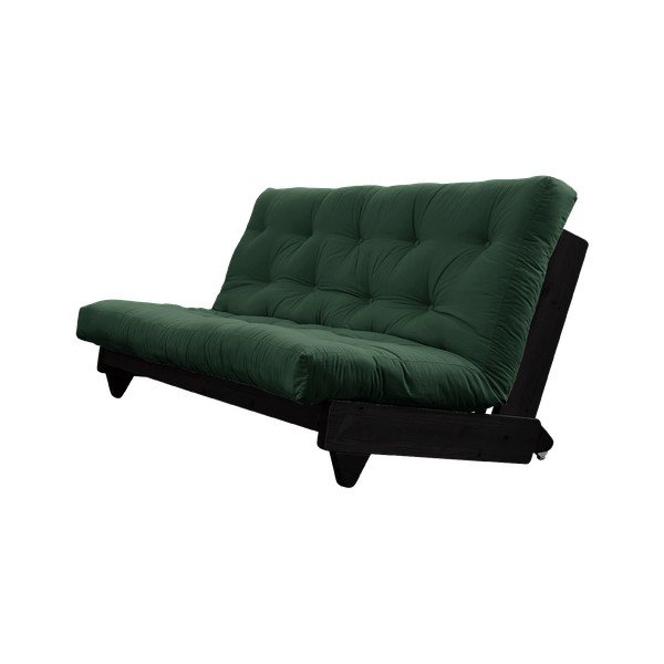 Rozkladacia pohovka s tmavozeleným poťahom Karup Design Fresh Black/Forest Green-image-3