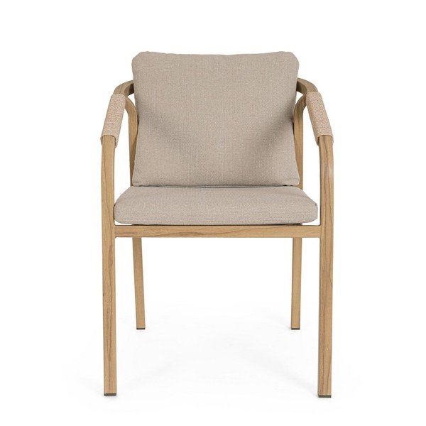 Kovová záhradná stolička v prírodnej farbe Kalimera – Bizzotto-image-2