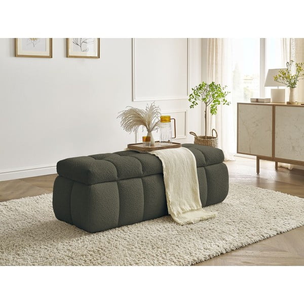 Zelená lavica z textílie buklé Mont Blanc – Bobochic Paris-image-1