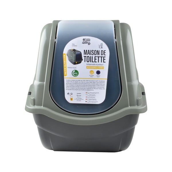 Kaki mačací záchod 39x57 cm – Love Story-image-3