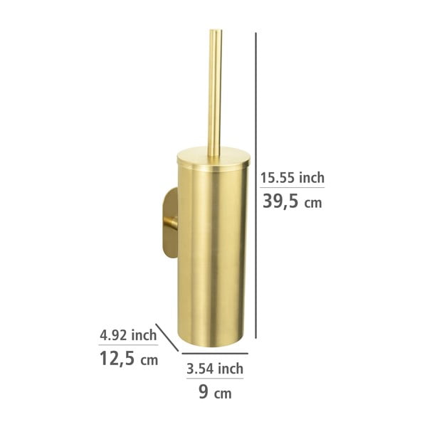 Samodržiaca WC kefa z nerezovej ocele v zlatej farbe Orea Gold – Wenko-image-2