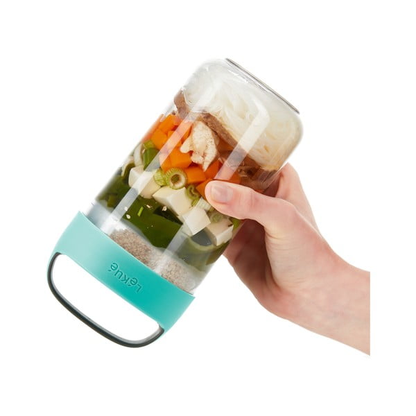 Dóza na polievku s tyrkysovomodrým viečkom Lékué To Go, 600 ml-image-1