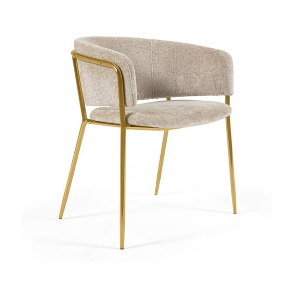 Jedálenská stolička v béžovo-zlatej farbe v súprave 2 ks Runnie – Kave Home