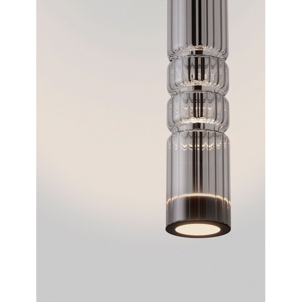 Sivé sklenené LED závesné svietidlo ø 8 cm Bento – Nova Luce-image-3