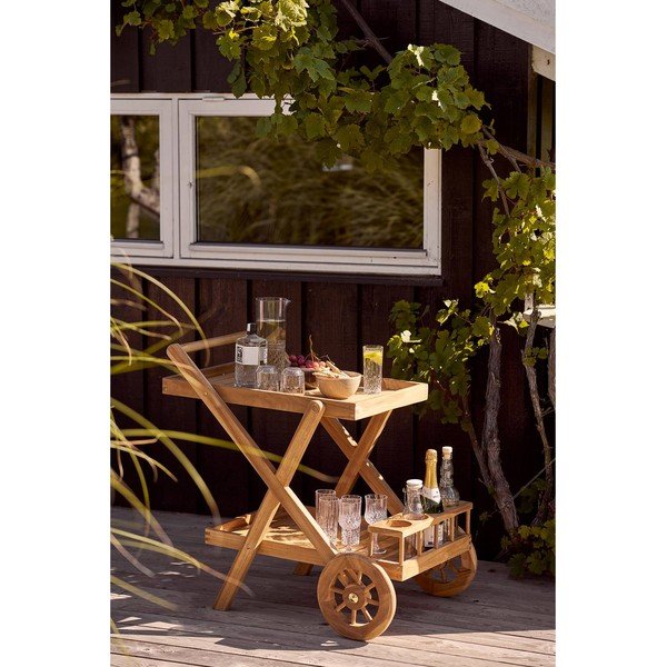 Servírovací stolík na kolieskach z masívneho dreva 50x86 cm Pasaku – House Nordic-image-1