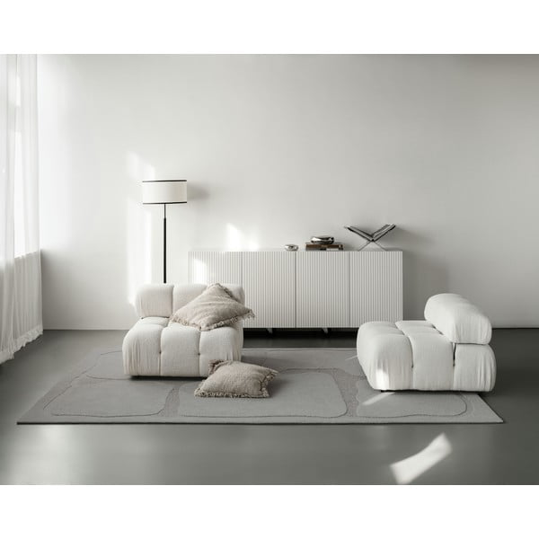 Sivý vlnený koberec 200x300 cm Morphic Organica – Agnella-image-2