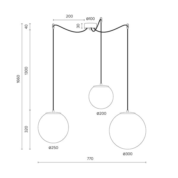 Biele závesné svietidlo s 3 tienidlami a objímkou v čiernej farbe Sotto Luce TSUKI-image-3