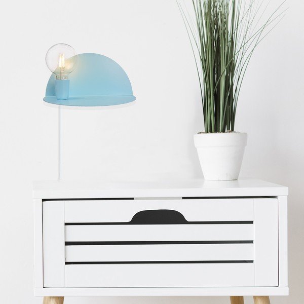 Modré nástenné svietidlo s poličkou Homemania Decor Shelfie-image-3