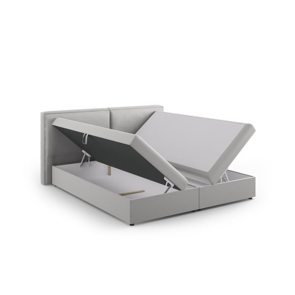 Svetlosivá boxspring posteľ s úložným priestorom 180x200 cm Arendal – Cosmopolitan Design-image-3