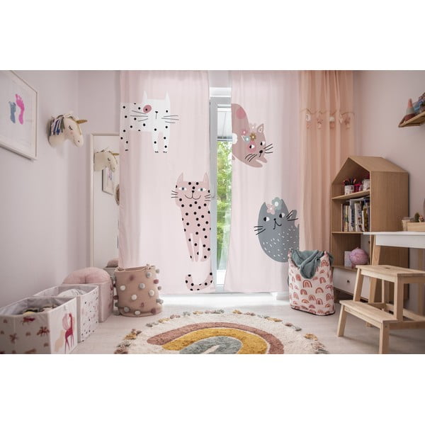 Ružový detský záves 250x110 cm Meow Meow - Butter Kings-image-1