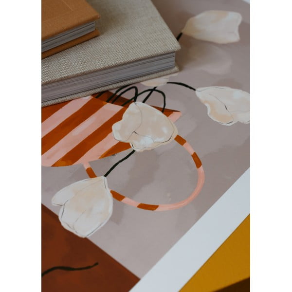 Plagát 30x40 cm White Flowers in Striped Vase – Frankie Penwill – The Poster Club-image-2