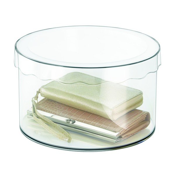 Priehľadný úložný box iDesign Clarity, ⌀ 25,5 cm-image-1