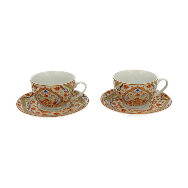 Sada 2 porcelánovým šálok s tanierikmi Duo Gift Espania, 200 ml