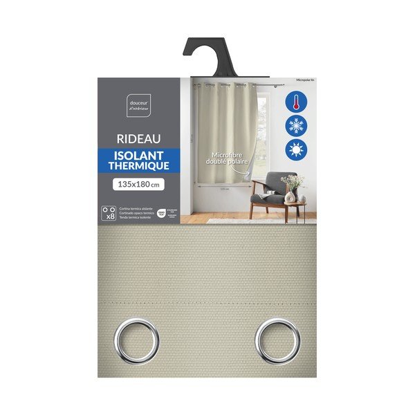 Béžový termo/dimout záves z mikrovlákna 135x180 cm Micropolar – douceur d'intérieur-image-3