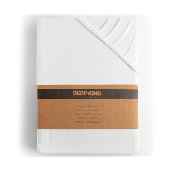 Biela napínacia plachta jersey 240x200 cm Amber – Restilo-image-4