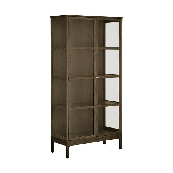 Tmavohnedá vitrína v dekore duba 90x180x40 cm Zamora – House Nordic