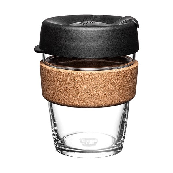 Čierny/hnedý cestovný hrnček 340 ml Brew Cork Black M – KeepCup