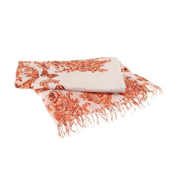 Obojstranne vzorovaná plážová osuška BLE Inart 90x180 cm, oranžová
