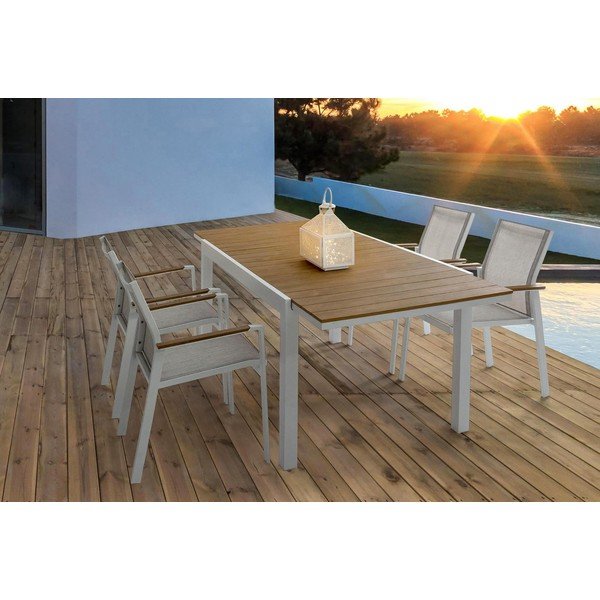 Hliníkový záhradný jedálenský stôl 90x140 cm Elias   – Bizzotto-image-1