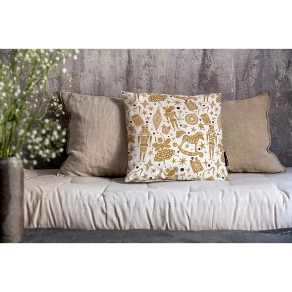 Obliečka na vankúš s vianočným motívom 45x45 cm Golden Nut Cracker – Butter Kings-image-1