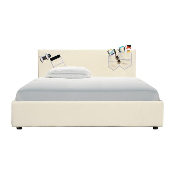 Béžová dvojlôžková posteľ s úložným priestorom 13Casa Task, 160 x 190 cm