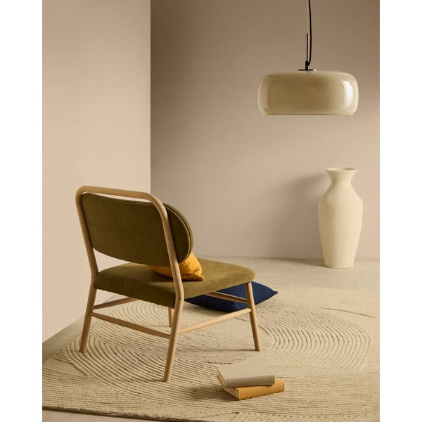 Zelené ženilkové kreslo Helda – Kave Home-image-1