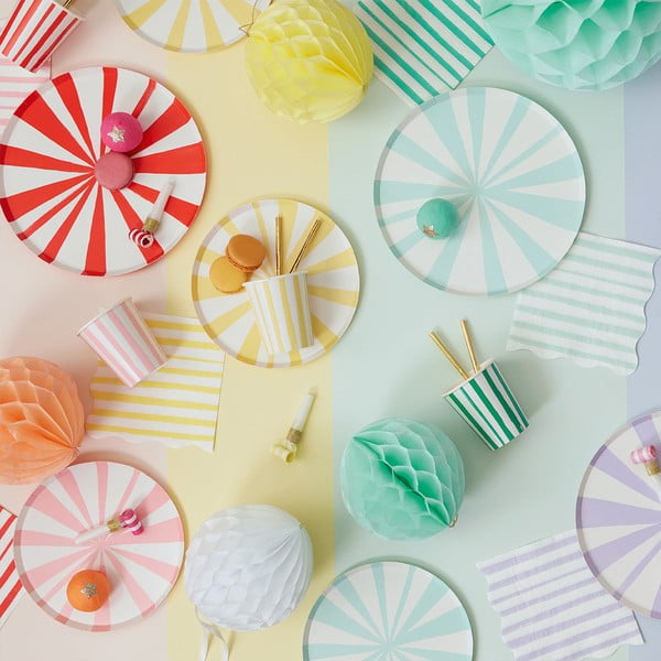 Papierové obrúsky v súprave 16 ks Mint Stripe – Meri Meri-image-1