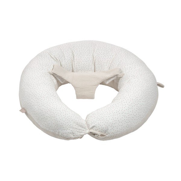Bielo-žltý vankúš na kojenie z organickej bavlny Kave Home Madinna, dĺžka 135-image-4