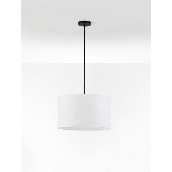 Biele ľanové závesné svietidlo ø 50 cm Linnet – Nova Luce-image-3