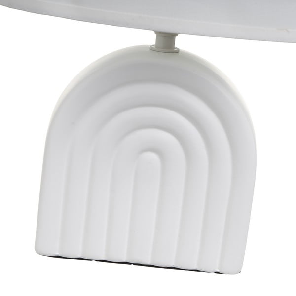 Biela keramická stolová lampa s textilným tienidlom (výška 31 cm) – Casa Selección-image-3