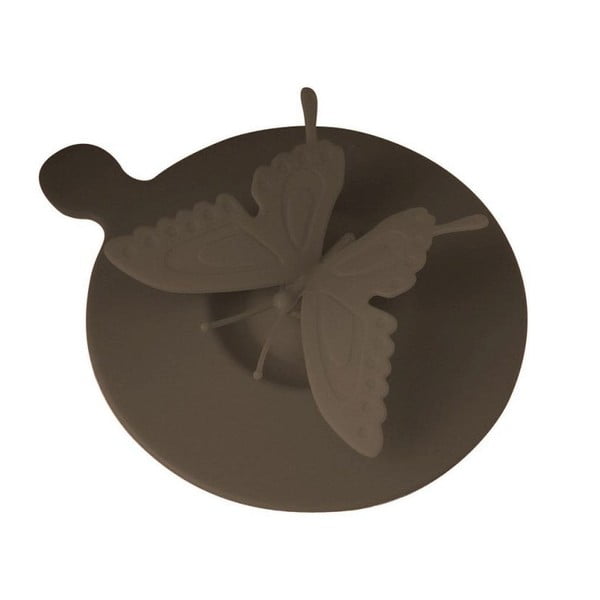 Silikónové viečko na hrnčeky Vialli Design Butterfly, hnedé