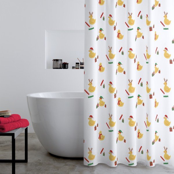 Sprchový záves 180x180 cm Christmas Quacker – Catherine Lansfield-image-1