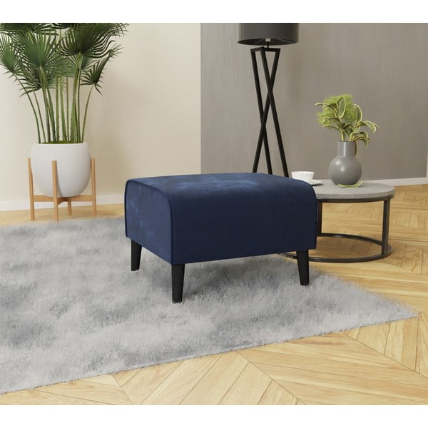 Tmavomodrá zamatová podnožka Carole – Ropez-image-2