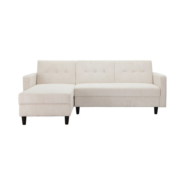 Biela menčestrová rozkladacia rohová pohovka Hartford – Støraa-image-4