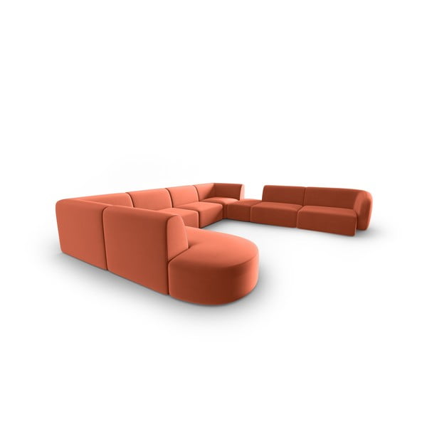 Ružová zamatová rohová pohovka (pravý roh/do "U") Paolo – Milo Casa-image-2