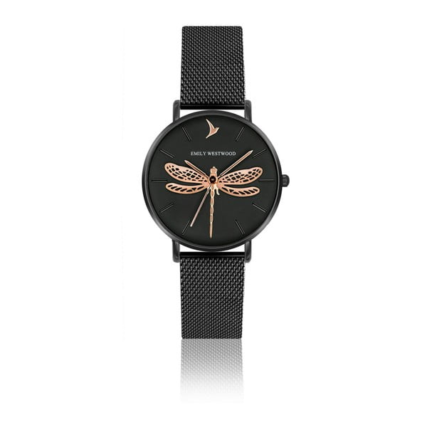 Dámske hodinky s antikoro čiernym remienkom Emily Westwood Miliya