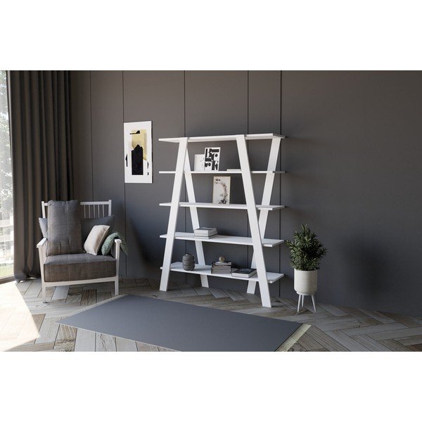 Biela knižnica 120x150 cm Conde - Kalune Design-image-1