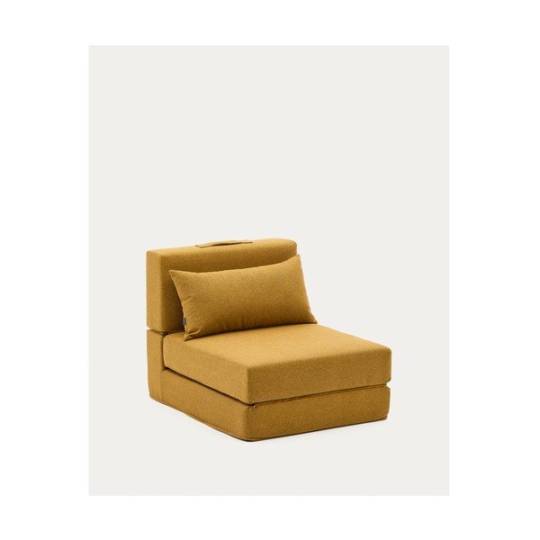 Rozkladacie kreslo v horčicovej farbe Arty – Kave Home-image-3