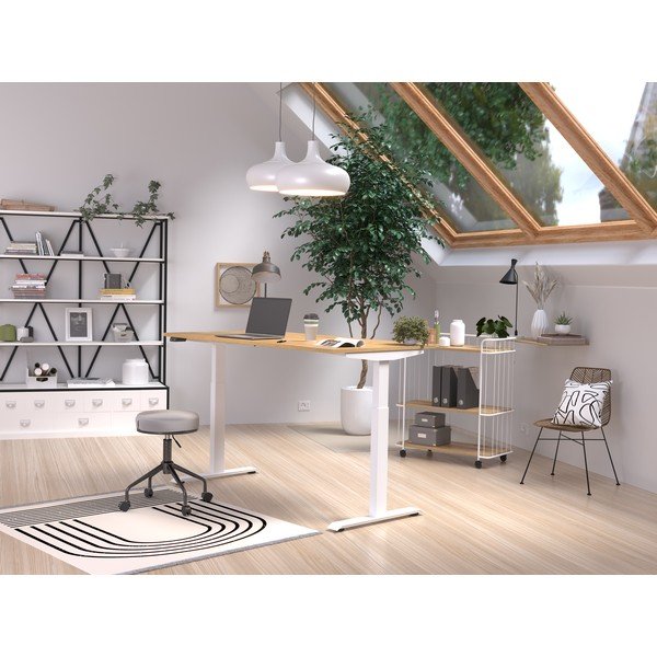 Pracovný stôl s elektricky nastaviteľnou výškou s doskou v dekore duba 80x160 cm Jet – Germania-image-1