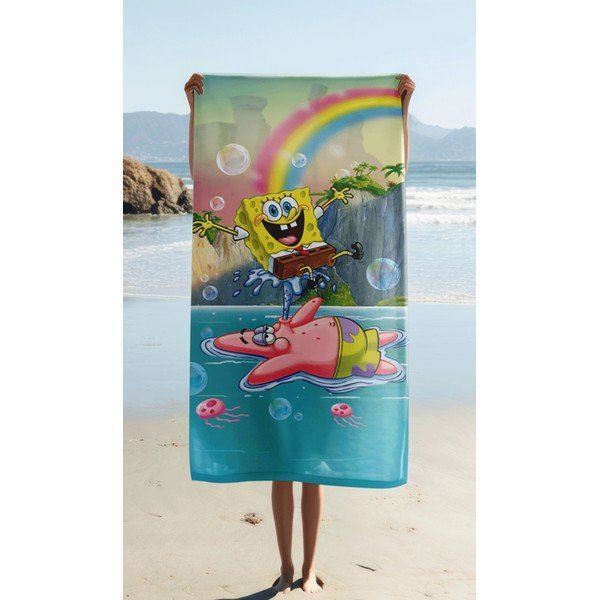 Bavlnená detská osuška 70x140 cm Sponge Bob "Tropical Duo" – Jerry Fabrics-image-1
