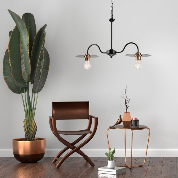 Čierne závesné svietidlo - LAMKUR-image-1