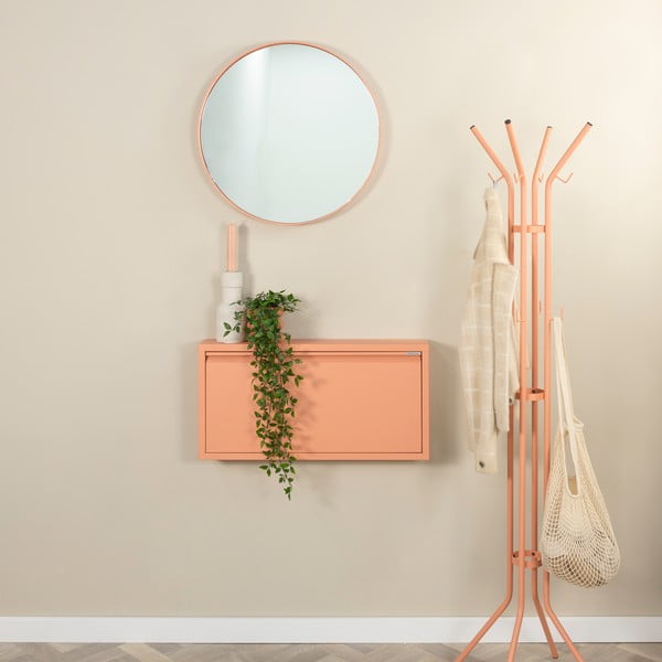 Kovová výklopná skrinka na topánky v lososovej farbe 75x37,5x12,5 cm Billy – Spinder Design-image-1