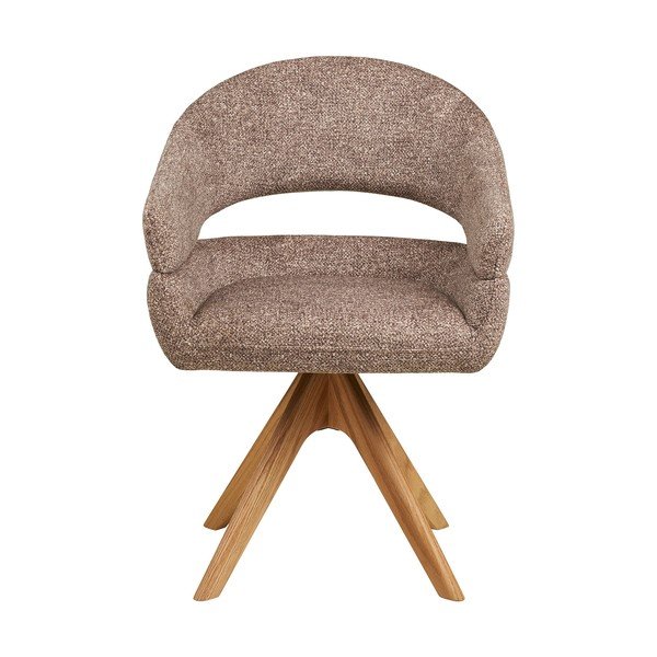 Hnedé čalúnené jedálenské kreslo s podrúčkami Dover – House Nordic-image-2